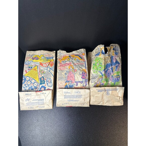 Vintage McDonald’s Happy Meal Bags Lot Barbie Hot Wheels 1991–1993 - Picture 2 of 10